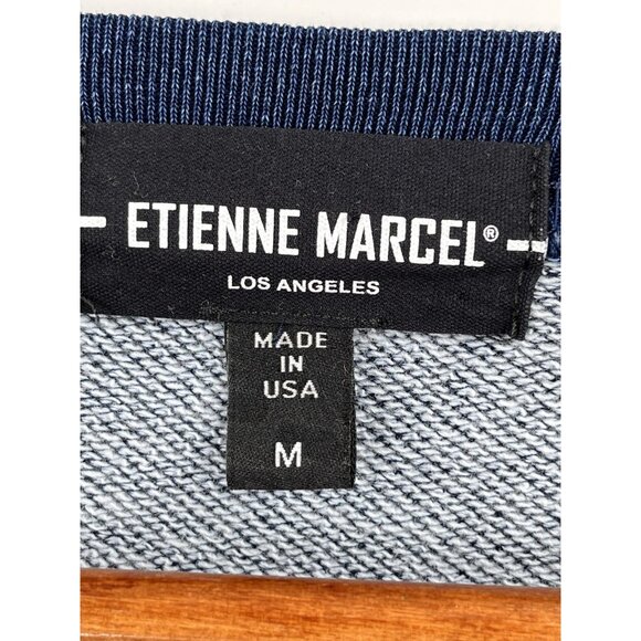 ETIENNE MARCEL Los Angeles Women's Navy Side Zipper Hi-Lo Sweatshirt Medium - Picture 3 of 5